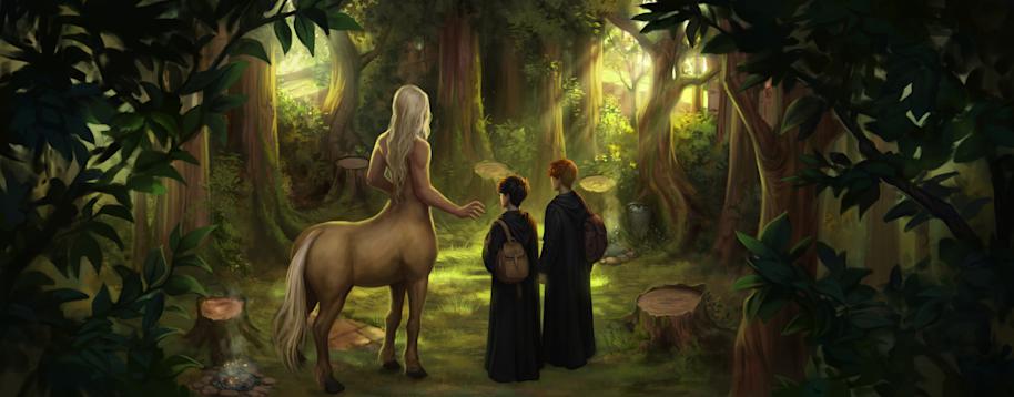 Firenze asks Harry to stay behind after his Divination lesson to discuss Hagrid